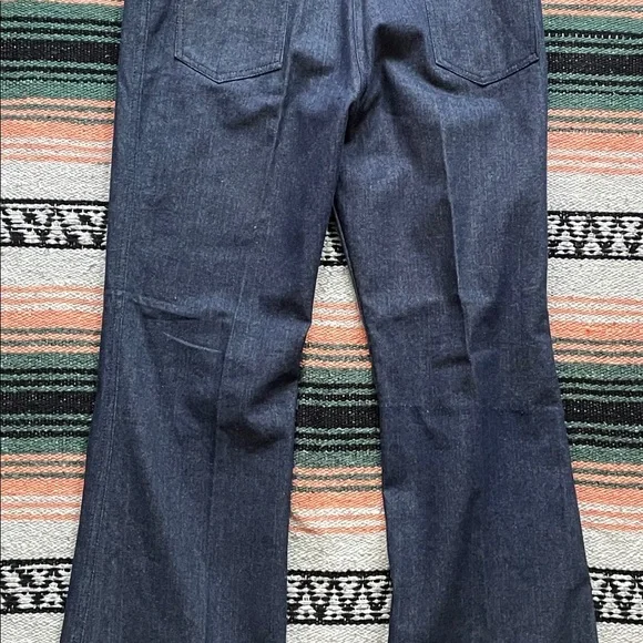 Vintage zayre dark wash 1970s straight with flat denim jeans 36 x 31 - Picture 5 of 5